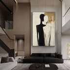 Minimalist Black and Beige People Wall Art - Merge