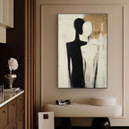 Minimalist Black and Beige People Wall Art - Merge