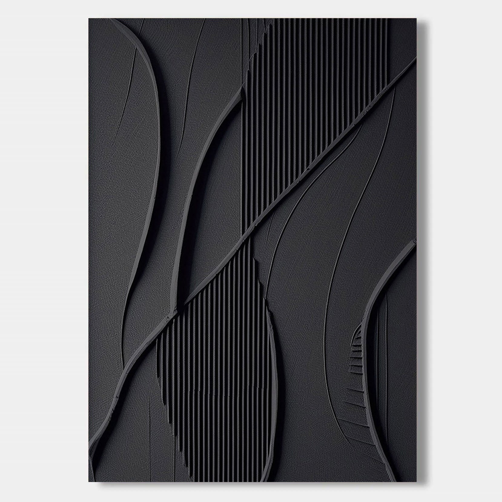 Minimalist Geometric 3D Textured Wall Art - Shadow Lines