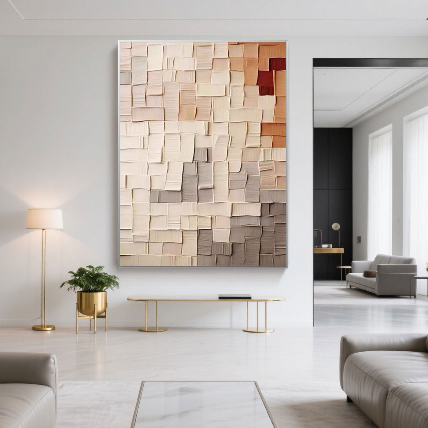 Minimalist Geometric Abstract Painting - Tapestry of Stillness