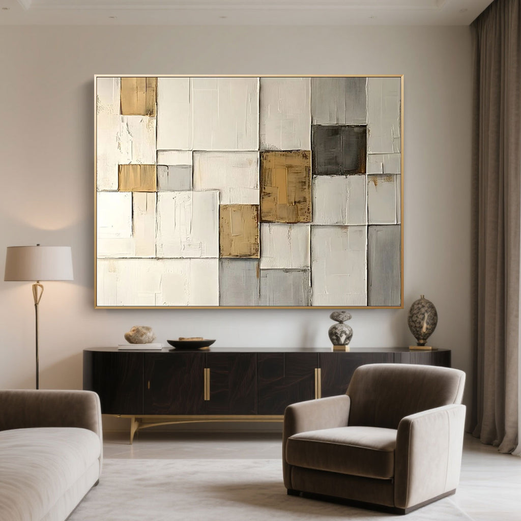 Minimalist Geometric Abstract Painting - Urban Fragments