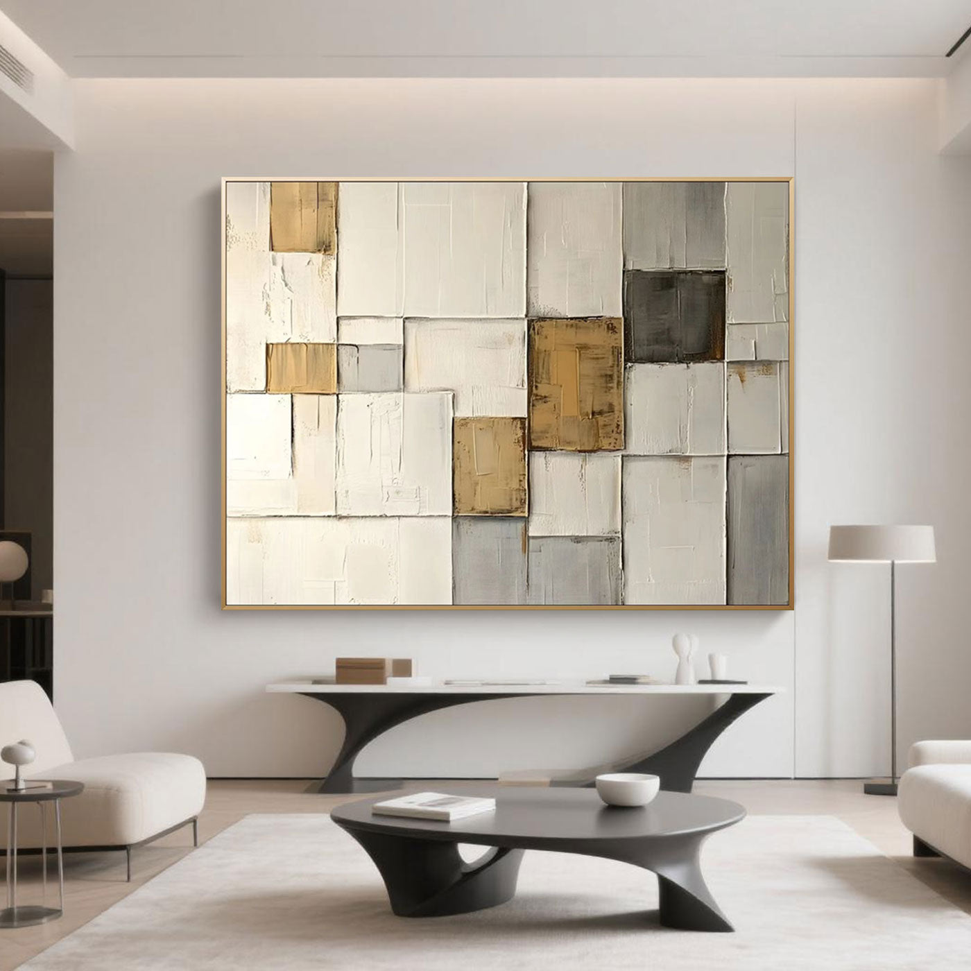 Minimalist Geometric Abstract Painting - Urban Fragments