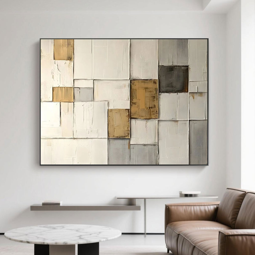 Minimalist Geometric Abstract Painting - Urban Fragments