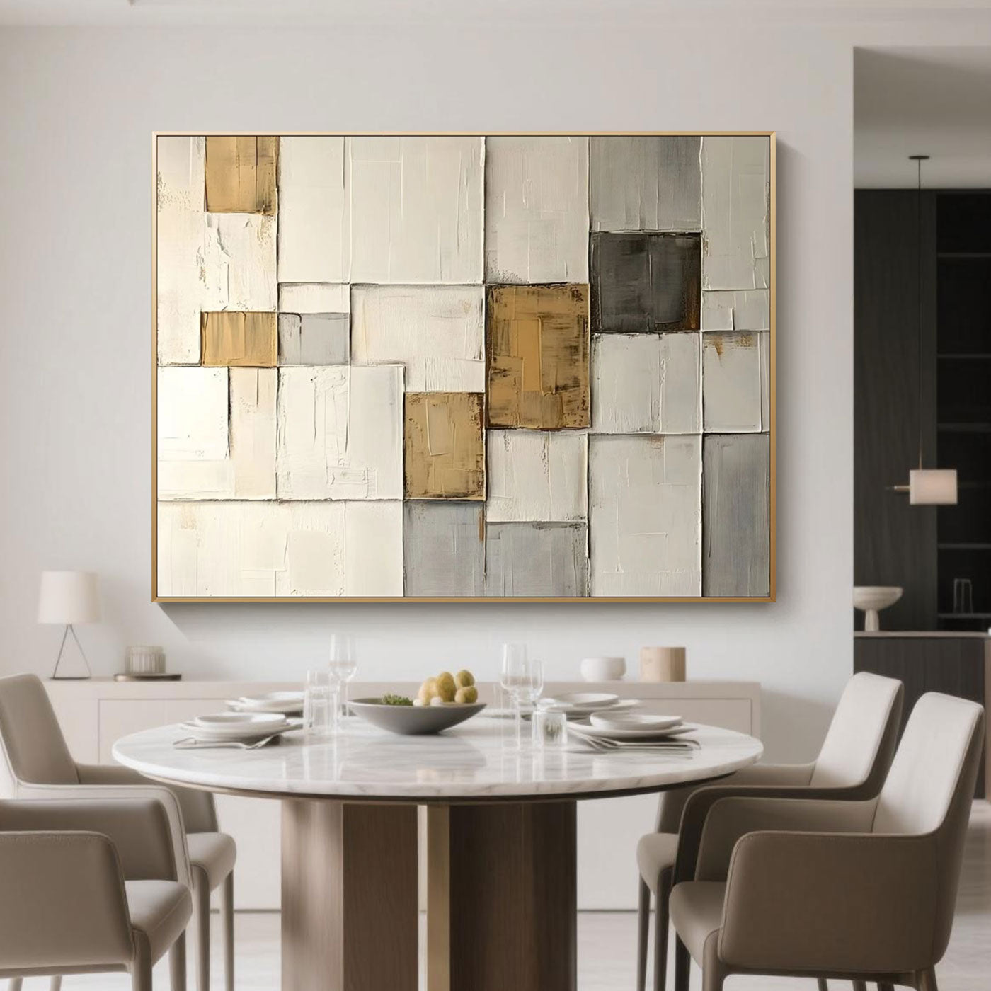 Minimalist Geometric Abstract Painting - Urban Fragments