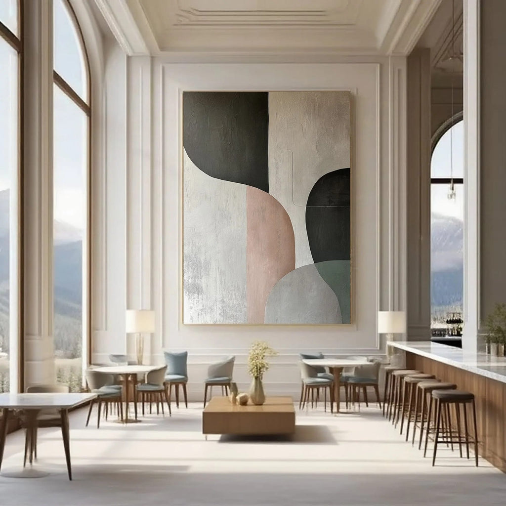 Minimalist Geometric Wall Art in Black and Beige for Modern Interiors ...