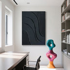 Minimalist geometric black wall art - Still Tension.