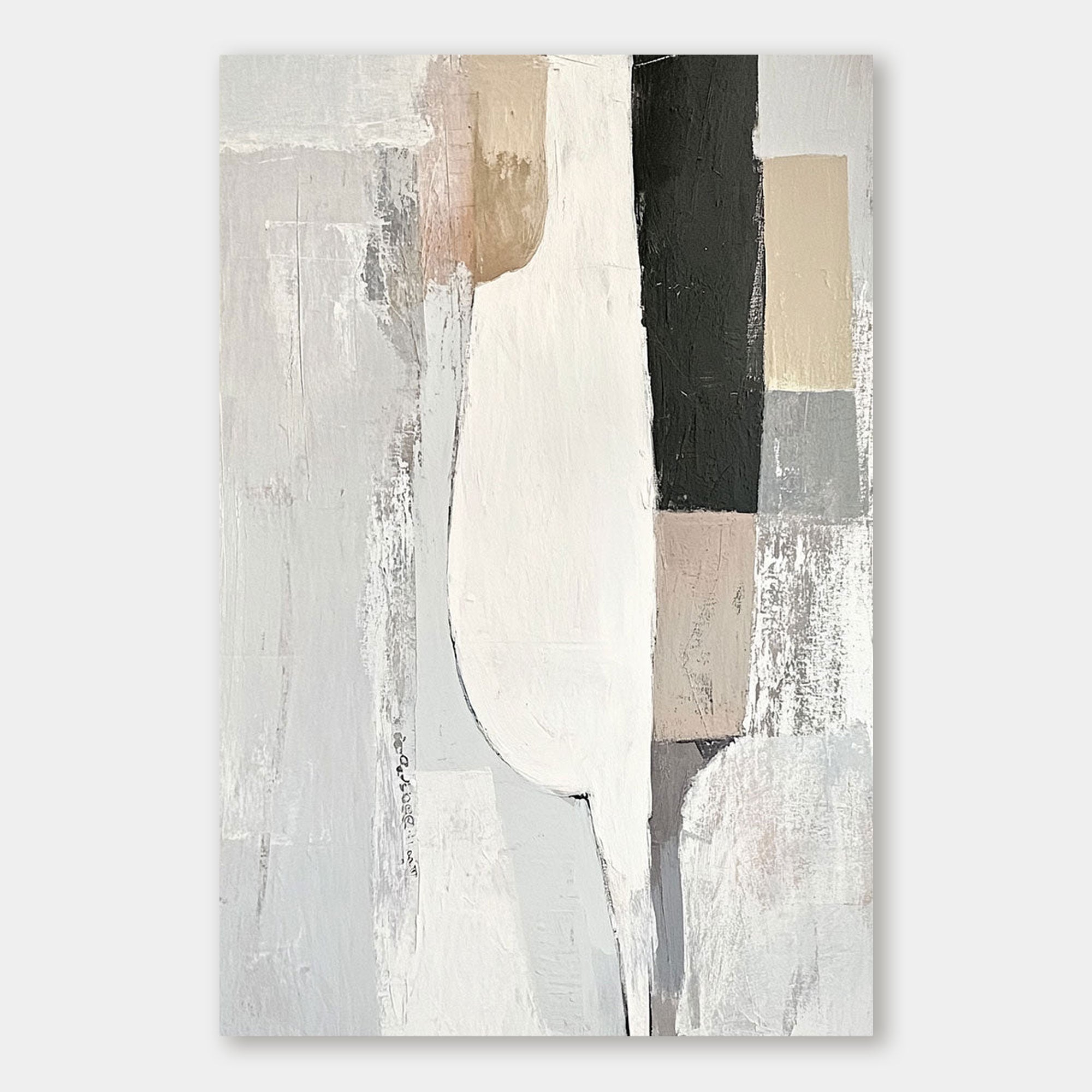 Close-up of Pale Echo minimalist geometric canvas art.