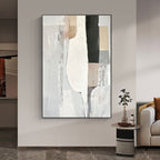 Close-up of Pale Echo minimalist geometric canvas art.