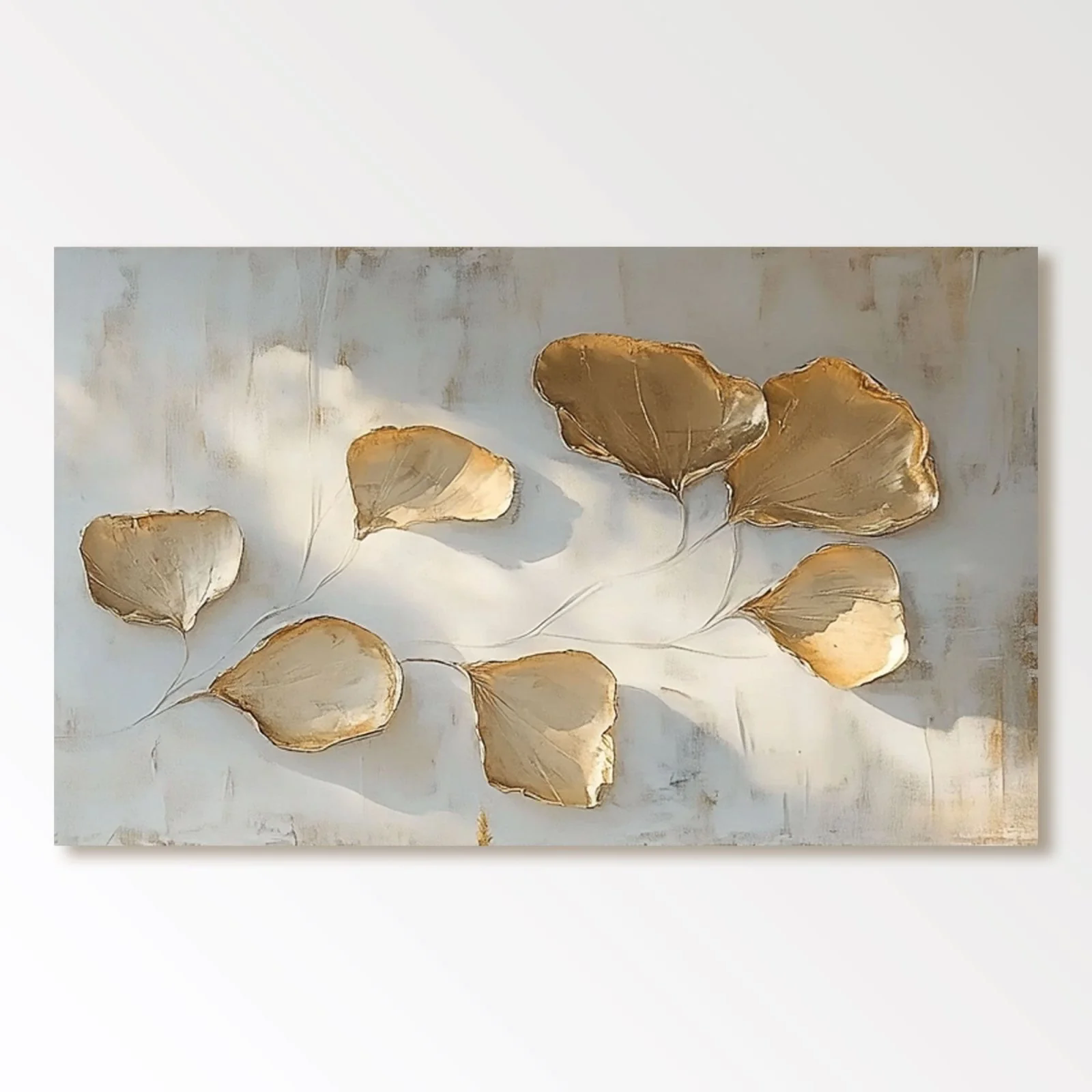 Minimalist Gold Leaf Wall Art - Golden Veins