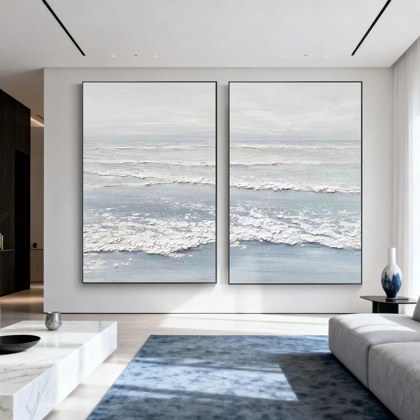 Minimalist Modern Ocean Canvas Art - Tranquil Tides