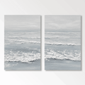 Minimalist gray ocean wave canvas art set - Tranquil Tides by Lumi Gallery