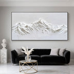 Minimalist Mountain Textured Painting - Eternal Peaks