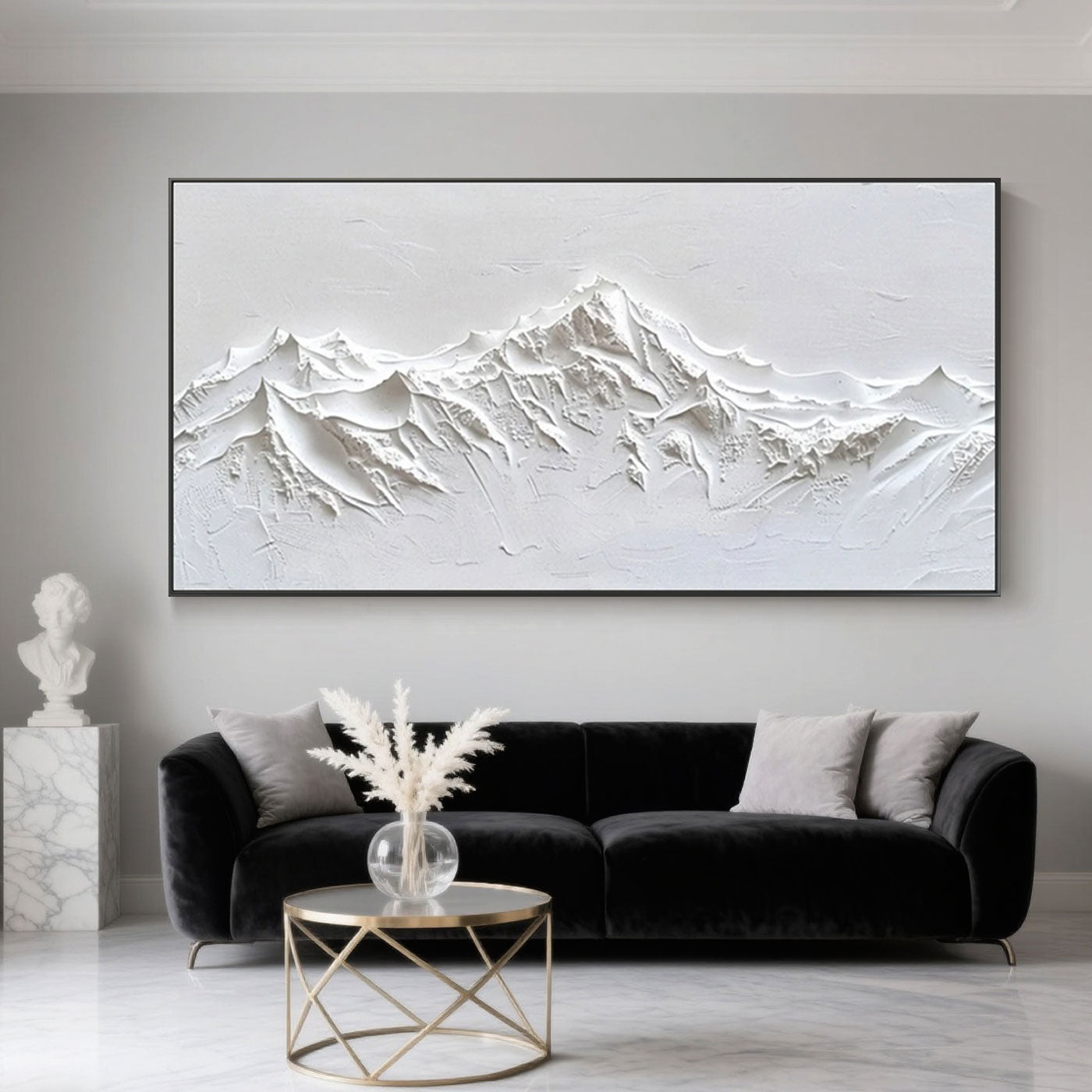 Minimalist Mountain Textured Painting - Eternal Peaks