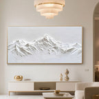 Minimalist Mountain Textured Painting - Eternal Peaks