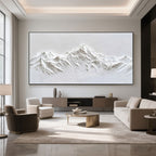 Minimalist Mountain Textured Painting - Eternal Peaks