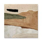 Minimalist nature wall art 'Timeless Ground' with earthy tones and textured brushstrokes, hand-painted canvas by Lumi Gall...