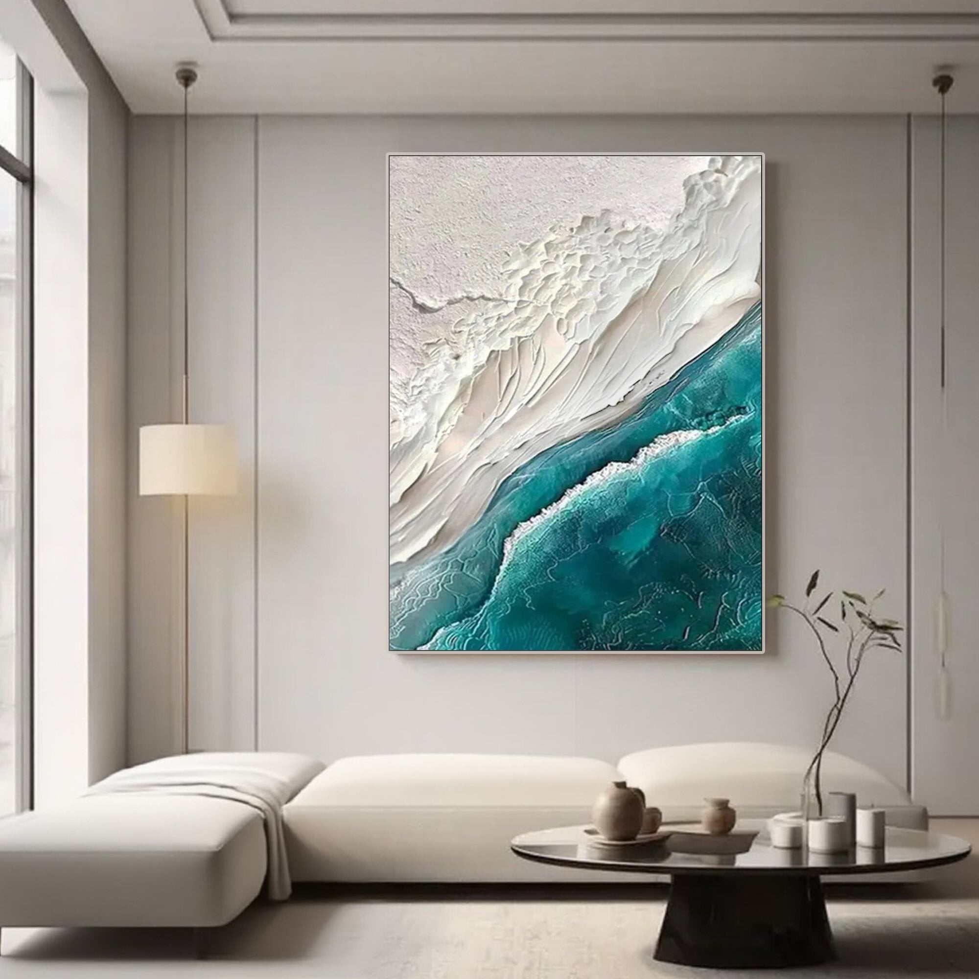 Seavara minimalist aesthetic art in a framed canvas
