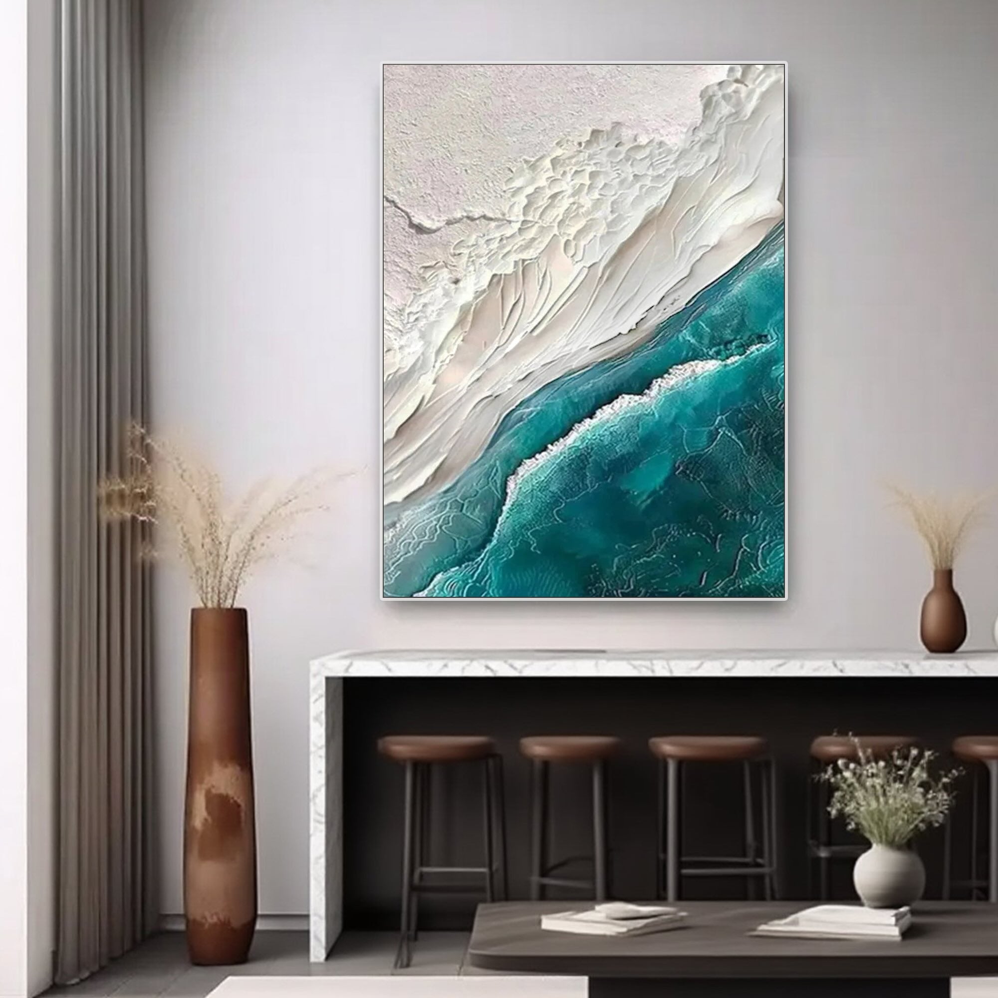 Seavara minimalist aesthetic art in a black frame