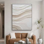 Minimalist Ocean Wave Textured Painting - Ethereal Flow