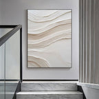 Minimalist Ocean Wave Textured Painting - Ethereal Flow