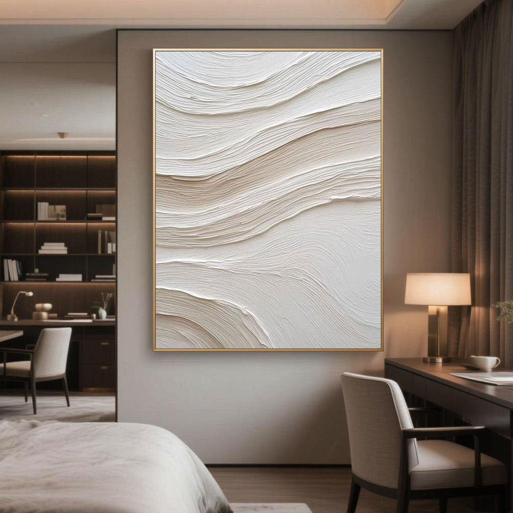 Minimalist Ocean Wave Textured Painting - Ethereal Flow