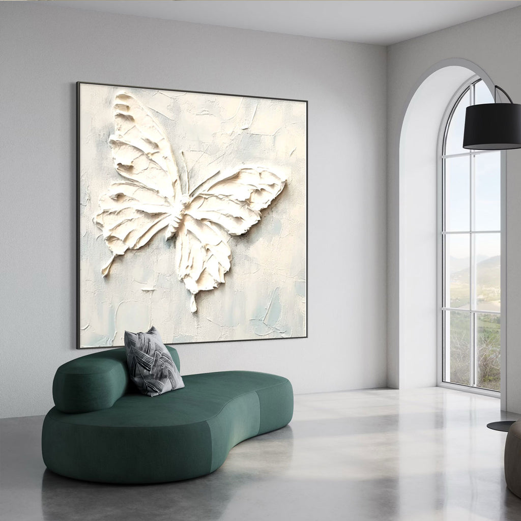 Minimalist Textured Painting - Butterfly