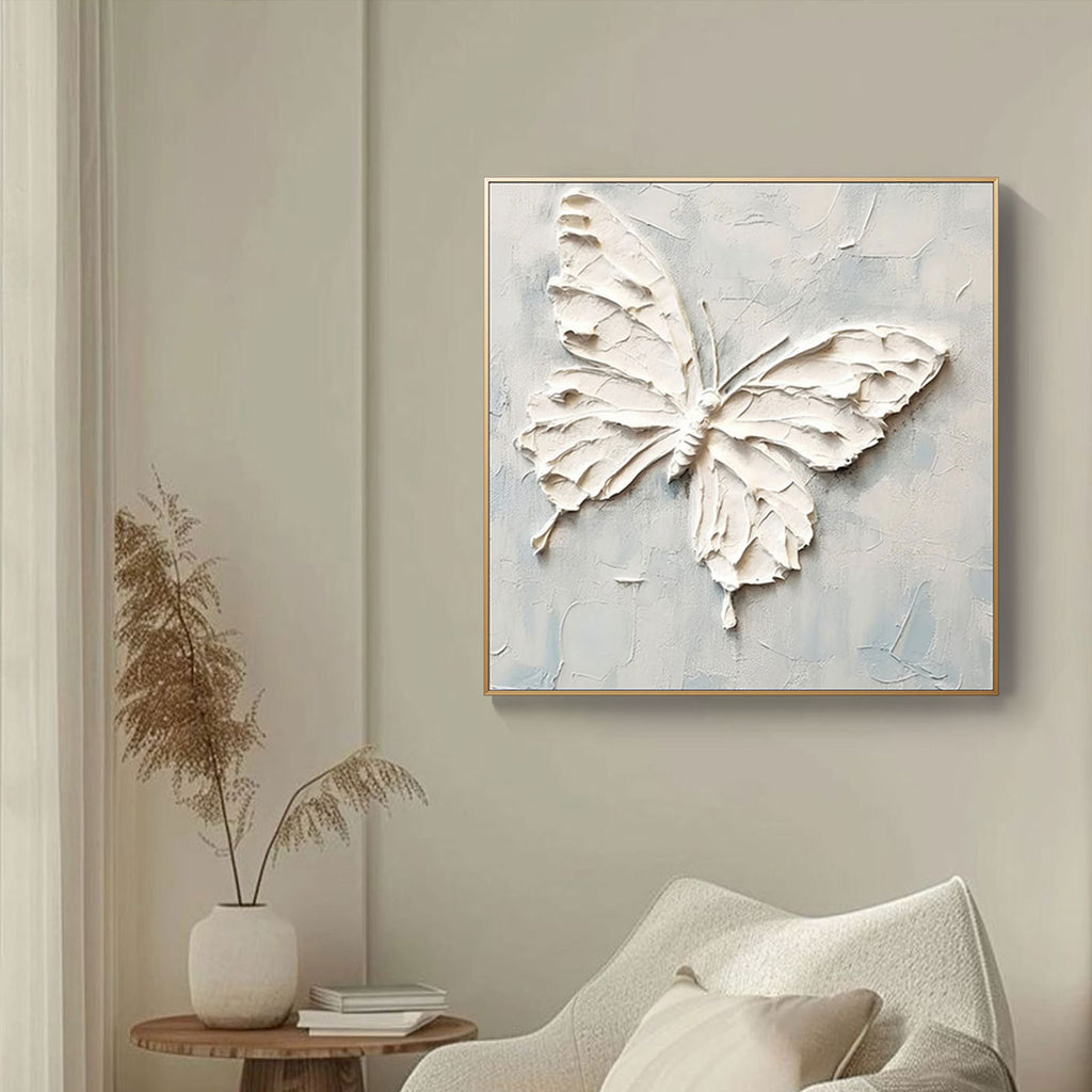 Minimalist Textured Painting - Butterfly