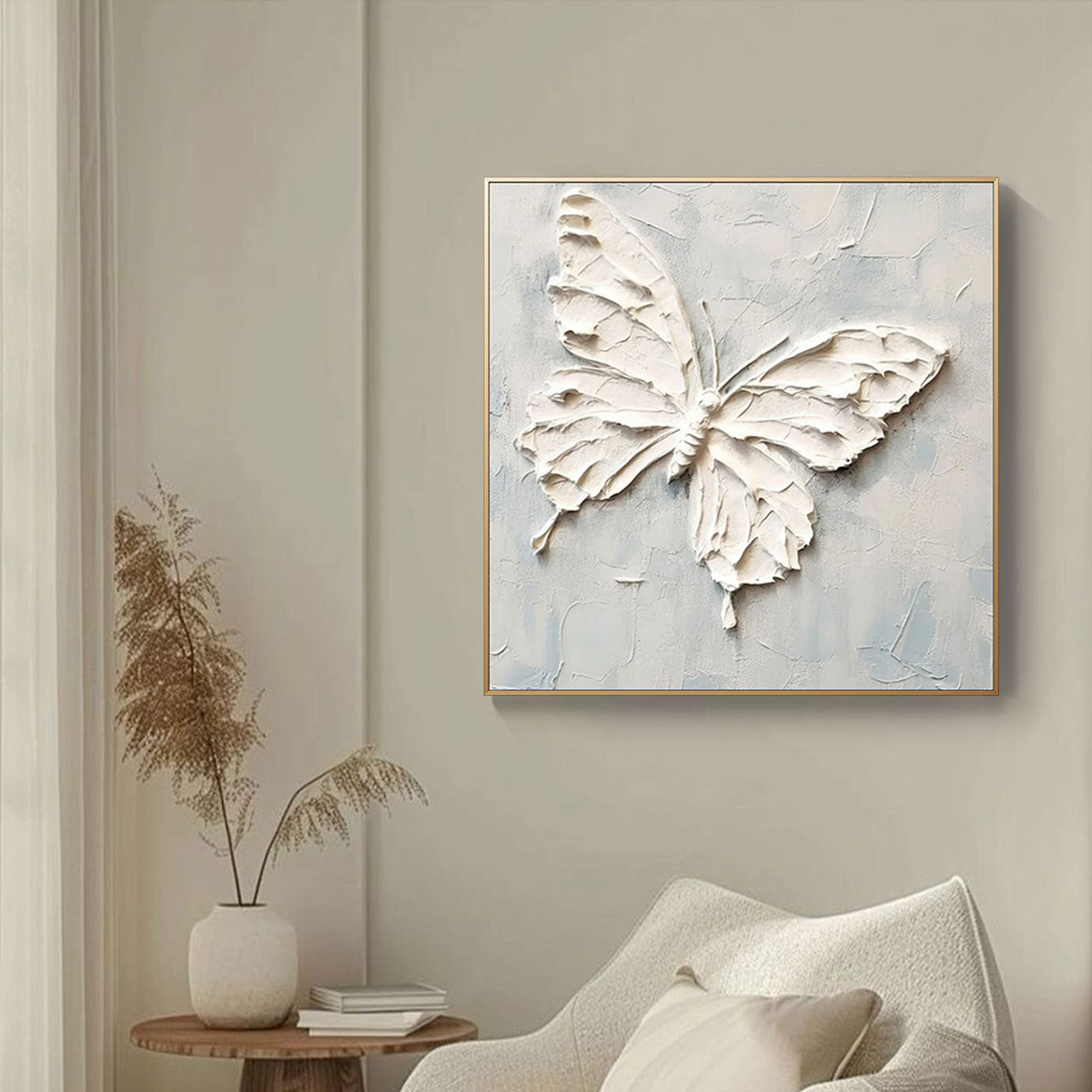 Minimalist Textured Painting - Butterfly