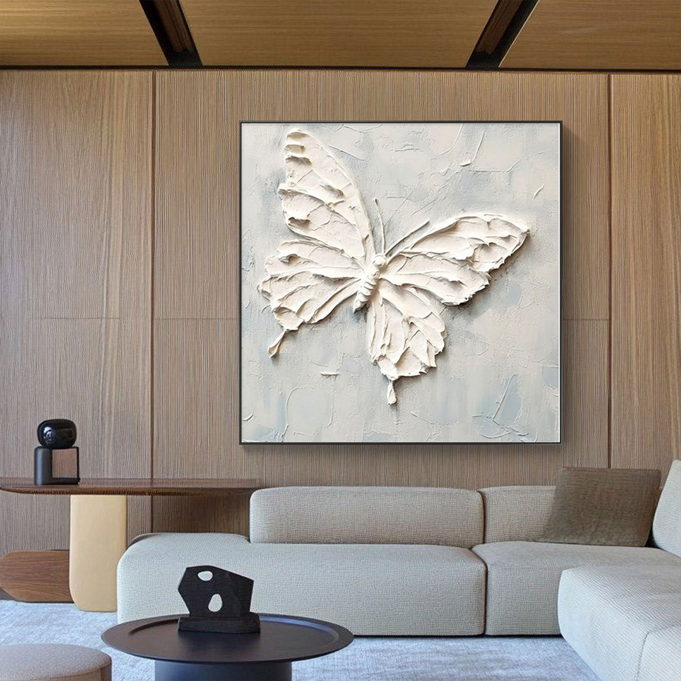 Minimalist Textured Painting - Butterfly