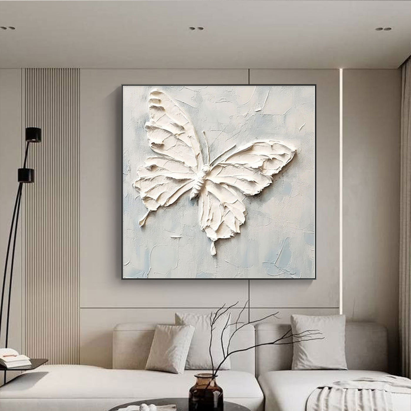 Minimalist Textured Painting - Butterfly