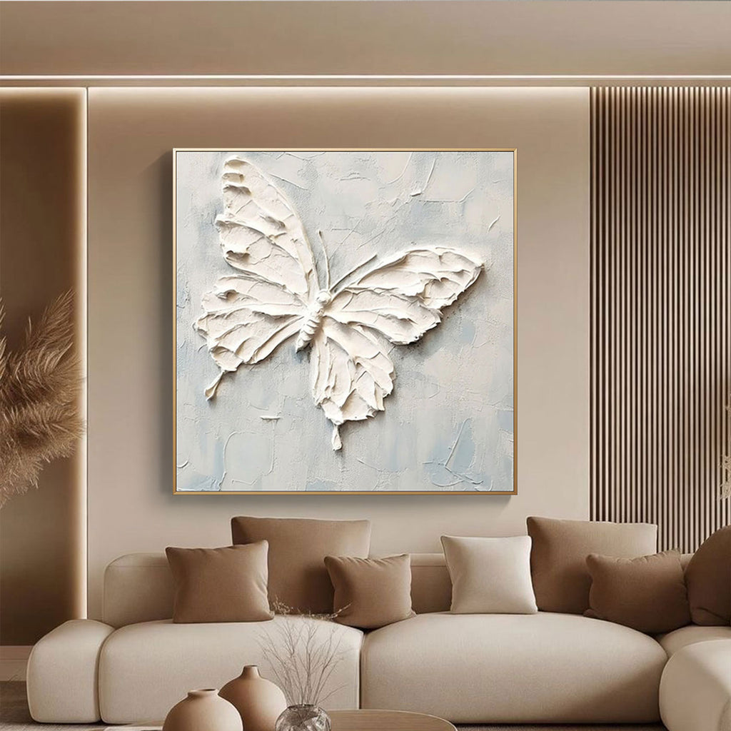 Minimalist Textured Painting - Butterfly