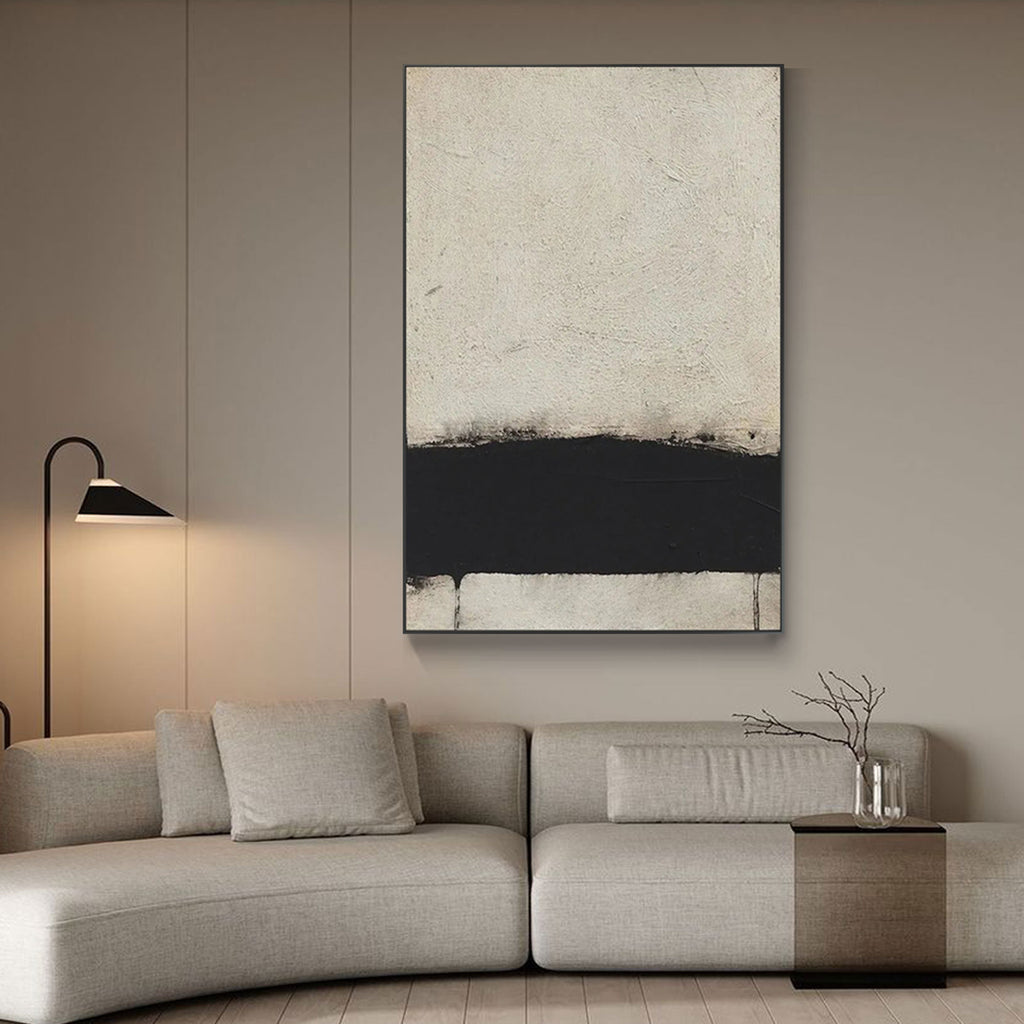 Black and White Minimalist Wabi-Sabi Wall Art - 'Interval'