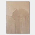 Minimalist sand arches canvas art, close-up of geometric design and textured surface.