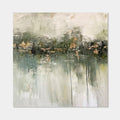 Lumi Gallery's Minimalist Wabi-Sabi Green Abstract Canvas Painting Silent Verdure