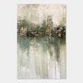 Verdant Stillness minimalist Wabi-Sabi green abstract canvas wall art Lumi Gallery