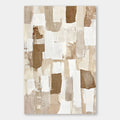 Close-up of the Lightfall minimalist wall art, beige and brown tones.