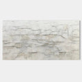 Minimalist white and beige textured wall art on canvas.