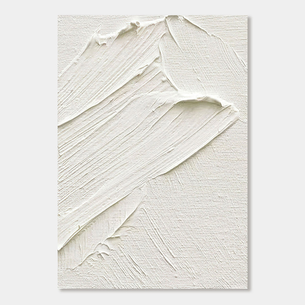 Minimalist White Abstract Textured Wall Art