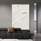 Contemporary White Relief Art for Living Room
