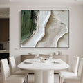 Lumi Gallery minimalist abstract waves canvas art - forest edge, textured finish, dining room decor