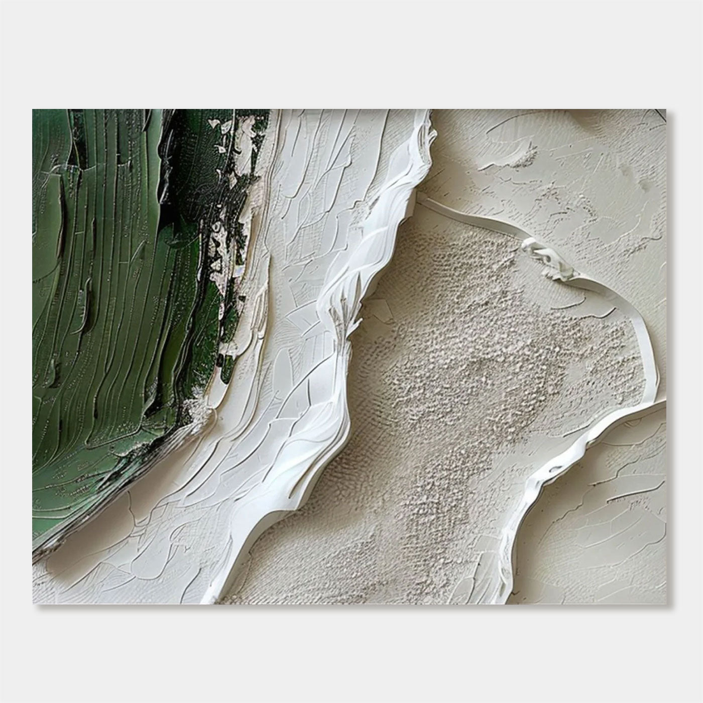 Lumi Gallery minimalist abstract waves canvas art - forest edge, textured detail, eco-friendly paint