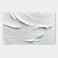 Lumi Gallery's minimalist abstract wave wall art - hand-painted textured white-gray canvas