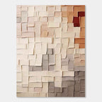 Lumi Gallery's minimalist geometric abstract canvas painting with neutral-toned textures