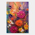 Modern 3D Textured Flower Canvas Art | Floral Flame