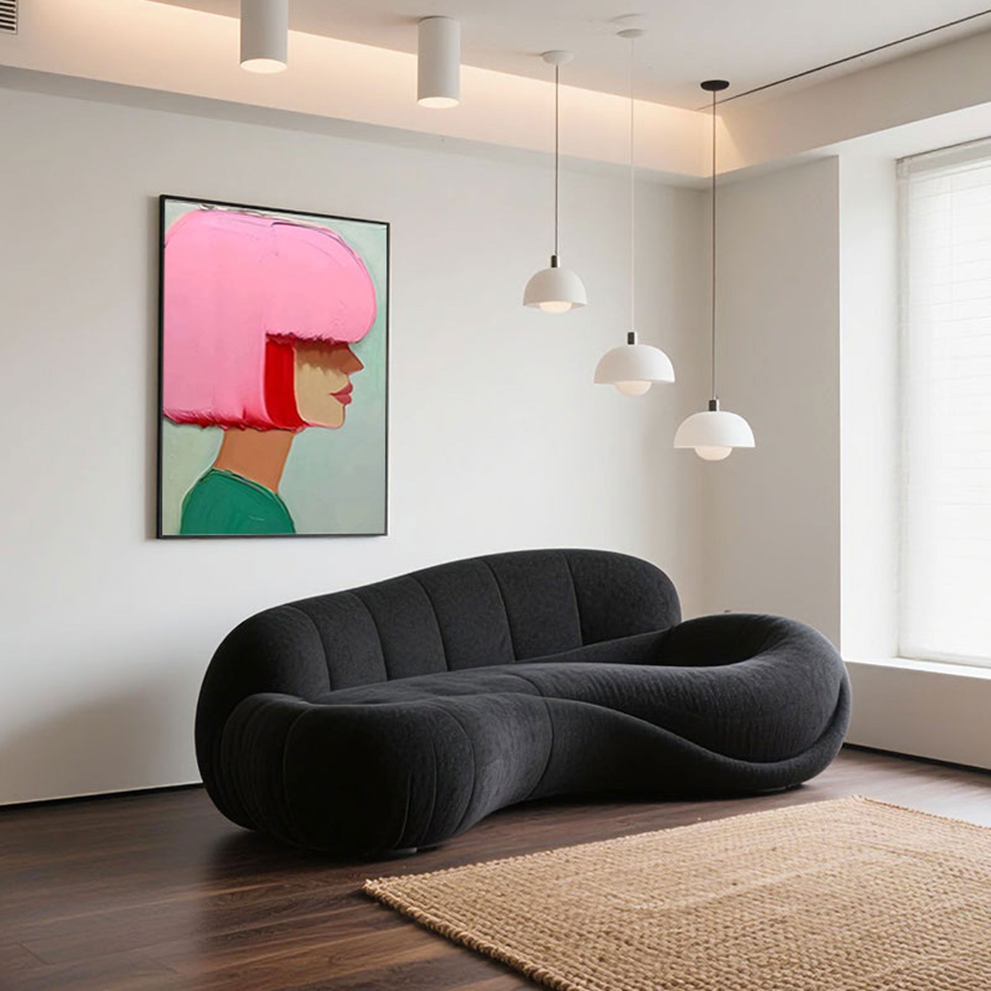 Modern Abstract Portrait Canvas Art | Hidden Gaze