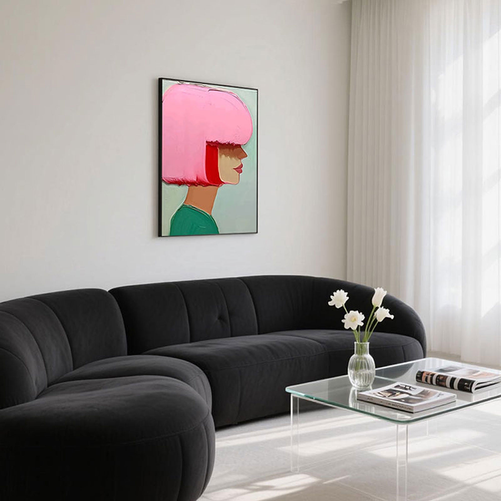 Modern Abstract Portrait Canvas Art | Hidden Gaze