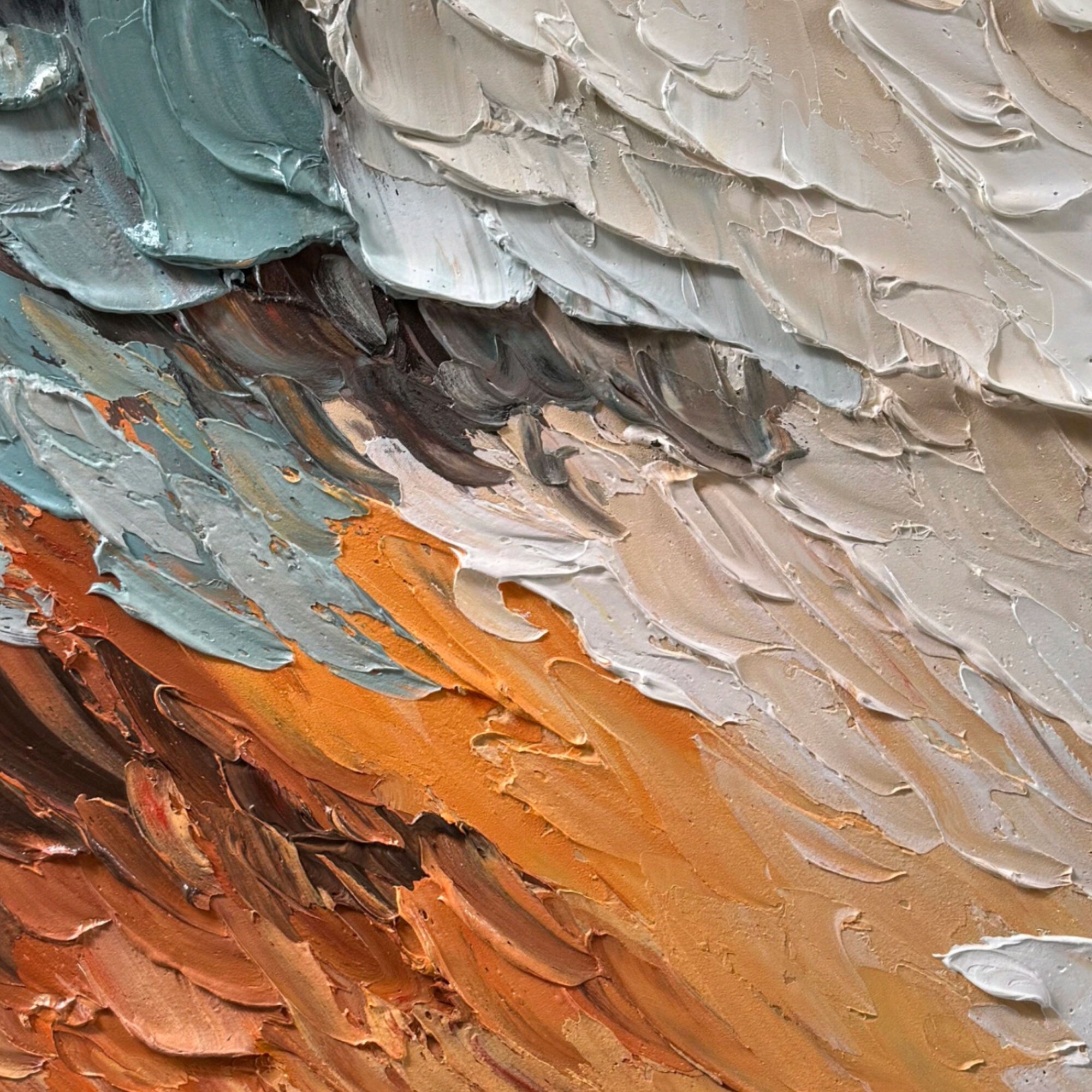 Luxury wall decor: Hand-painted 'Molten Light' abstract art with vibrant tones.