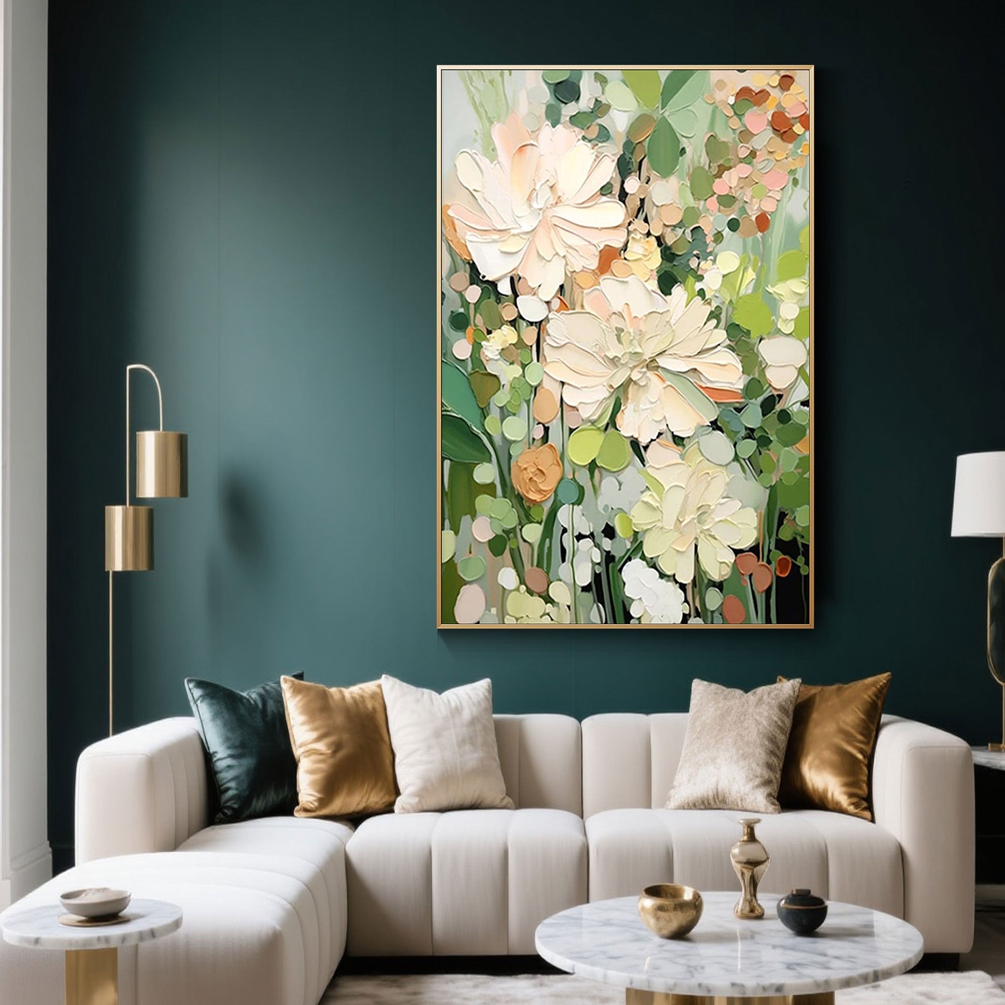 Modern floral canvas art, 