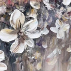 Close-up of white floral details in the Ethereal Harmony painting.