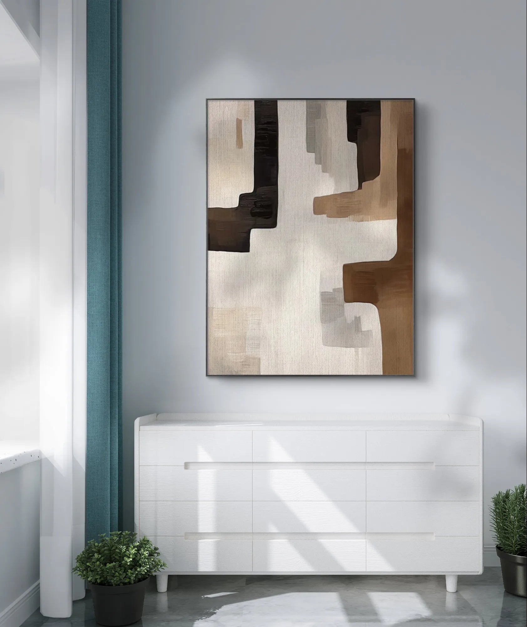 Modern Geometric Art in Neutral Tones	 #WS100